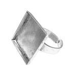 Bague plateau Carré creux Vieil Argent 20 mm