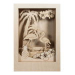 Cadre en bois 3D à monter Kit Flamant rose 20 x 30 x 6.7 cm