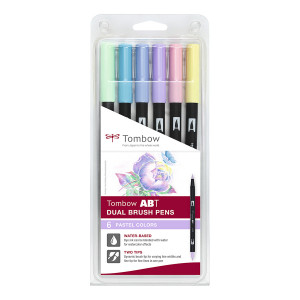 6 feutres ABT Dual Brush double pointe - Pastels