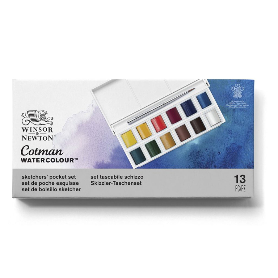 WINSOR & NEWTON - Black box 12 1/2 Godets aquarelle