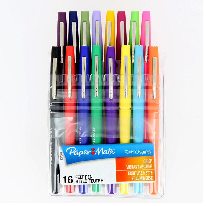 PAPERMATE Pochette de 16 Stylos feutres Flair Original Standard