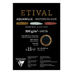 Bloc papier aquarelle Etival Noir grain fin et torchon 300 g/m² - 21 x 29,7 cm (A4)