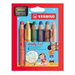 Crayon de couleur Stabilo Woody Étui 6 couleurs + taille-crayons