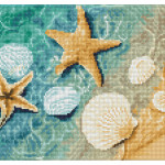 Broderie Diamant kit Squares intermédiaire Coquillages + cadre