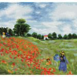Broderie Diamant kit expert Champ de coquelicot par Claude Monet