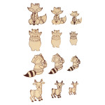 Mini silhouette en bois Beary Christmas 24 pcs